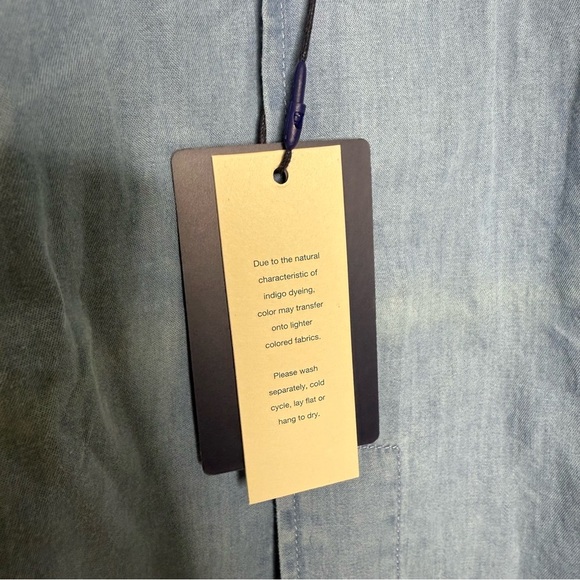 Peter Millar Chambray Indigo Shirt – Size Medium (NWT) - Picture 5 of 10